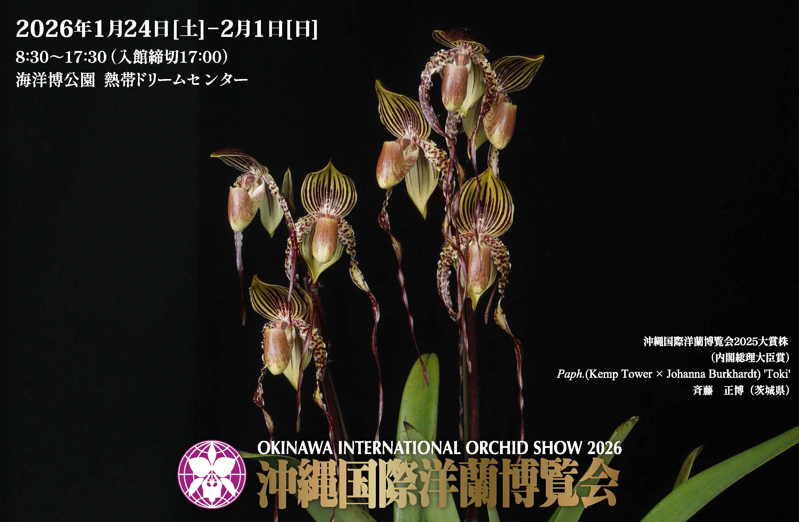 2025年2月1日[土]～2月9日[日] 午後8時30分～午後5時30分（入館締め切りは午後5時）海洋博公園熱帯ドリームセンター