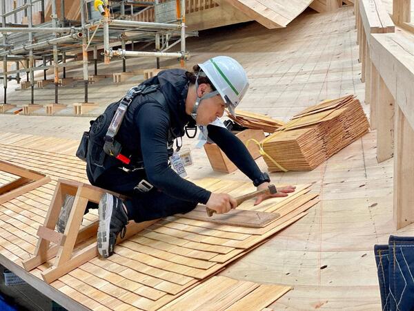 屋根工事（土居葺き）