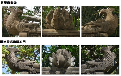 鴟尾（しび）や火炎宝珠