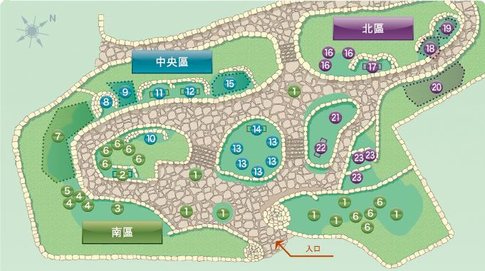 植物園探險的圖示地圖