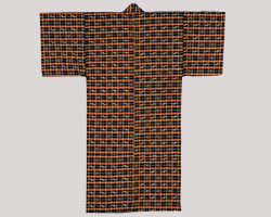 木綿絹紺地手縞袷衣裳